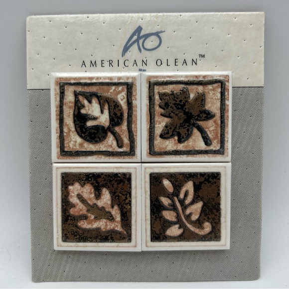 New American Lean 4- 2x2” Decorative Tiles/Back Splash Leaf Patterns Mexico - Picture 1 of 4